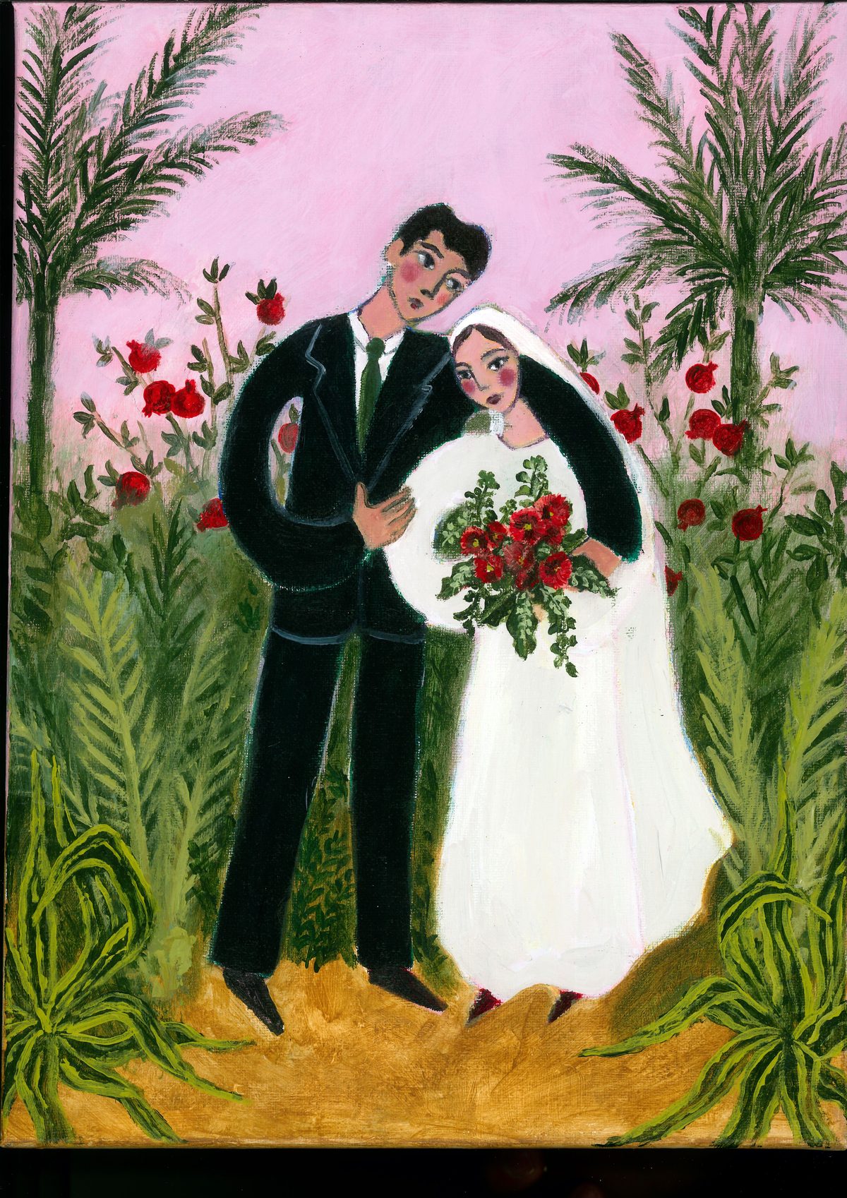 Ilustración de los novios