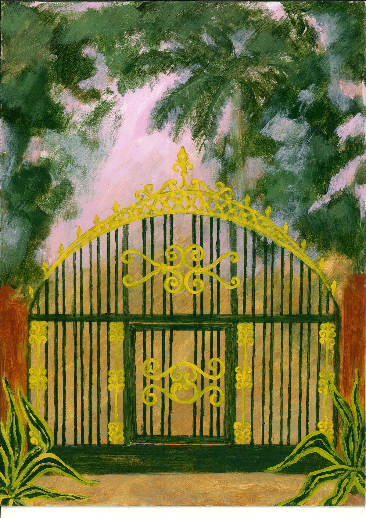 Ilustración de la entrada a la casa familiar